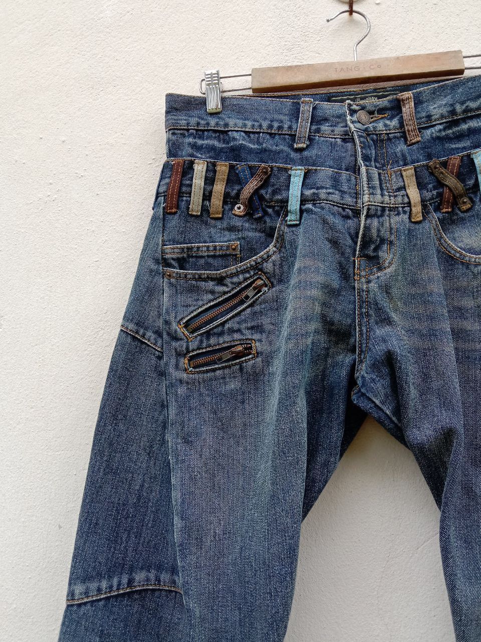 Japanese Brand Vintage Rare BreathMint Double Waist Twisted Jeans Size US 33 - 6 Thumbnail