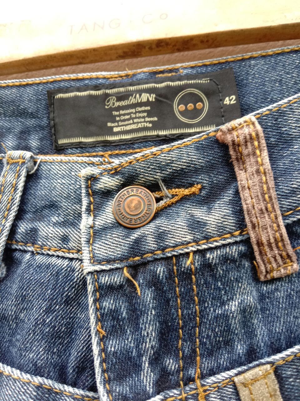 Japanese Brand Vintage Rare BreathMint Double Waist Twisted Jeans Size US 33 - 22 Thumbnail