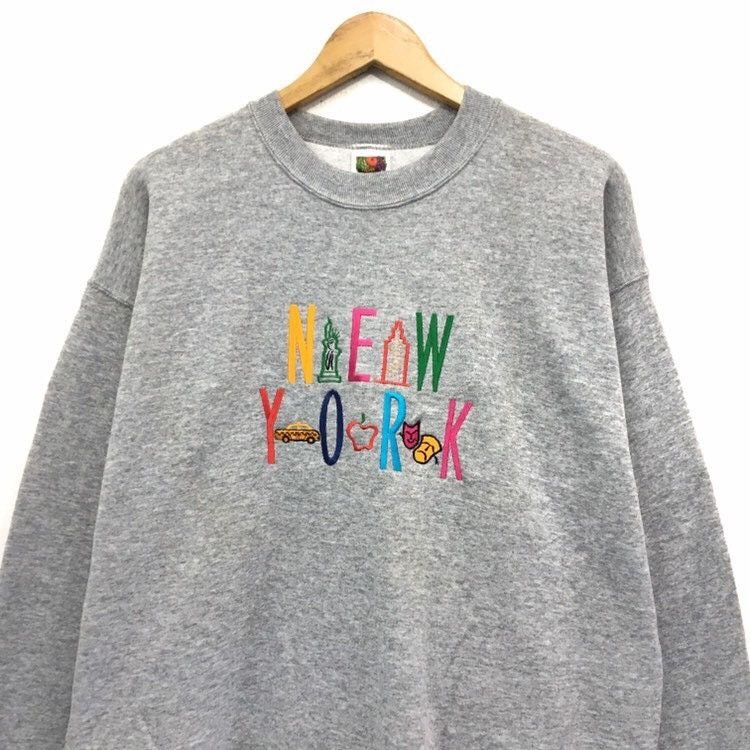 Fruit Of The Loom × Vintage Vintage Fruit Of The Loom New York Crewneck Sweatshirt Size US L / EU 52-54 / 3 - 3 Thumbnail