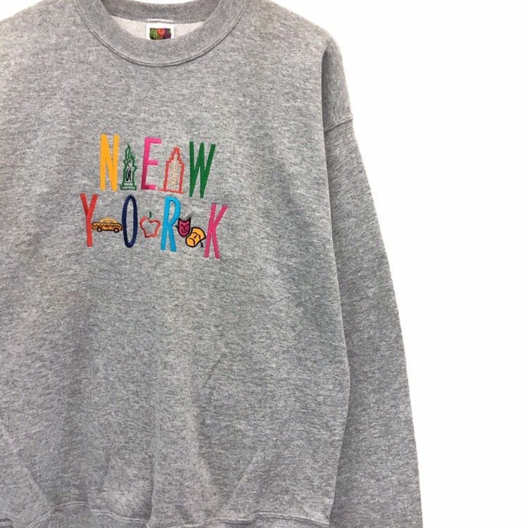 Fruit Of The Loom × Vintage Vintage Fruit Of The Loom New York Crewneck Sweatshirt Size US L / EU 52-54 / 3 - 4 Thumbnail