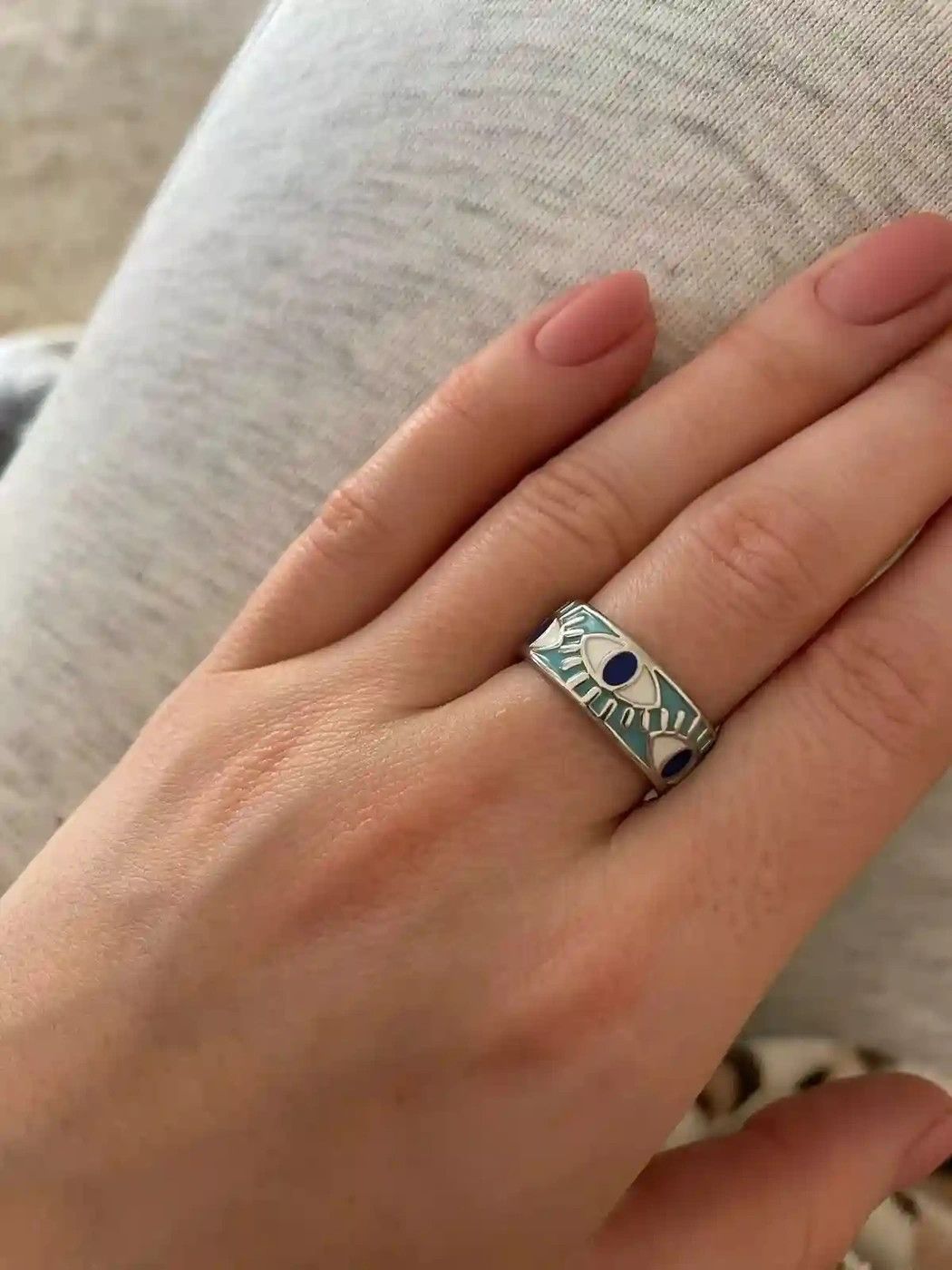 Jewelry Mix Color Evil Eye Ring Size ONE SIZE - 2 Thumbnail
