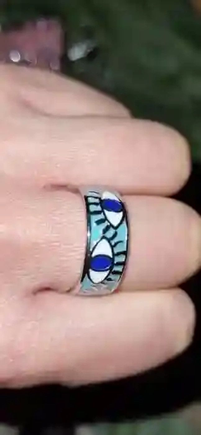 Jewelry Mix Color Evil Eye Ring Size ONE SIZE - 3 Thumbnail