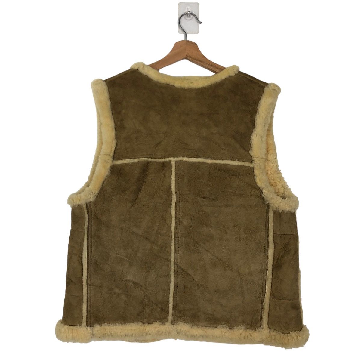 Genuine Leather VINTAGE B 3 VEST GENUINE LEATHER MINK FUR LINING GL BROWN Size US M / EU 48-50 / 2 - 7 Thumbnail