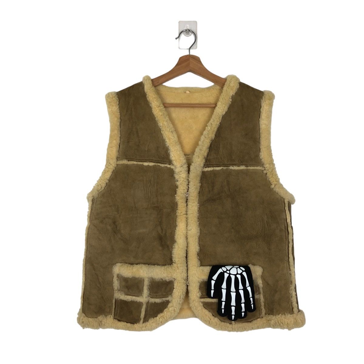 Genuine Leather VINTAGE B 3 VEST GENUINE LEATHER MINK FUR LINING GL BROWN Size US M / EU 48-50 / 2 - 1 Thumbnail