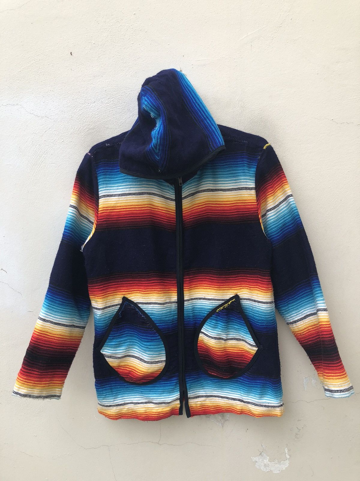 Vintage One’s Garment Japan Navajo Blanket Used Look Hoodie Sweater Size US M / EU 48-50 / 2 - 6 Thumbnail