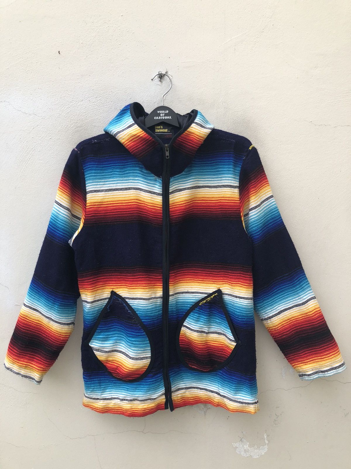 Vintage One’s Garment Japan Navajo Blanket Used Look Hoodie Sweater Size US M / EU 48-50 / 2 - 7 Thumbnail