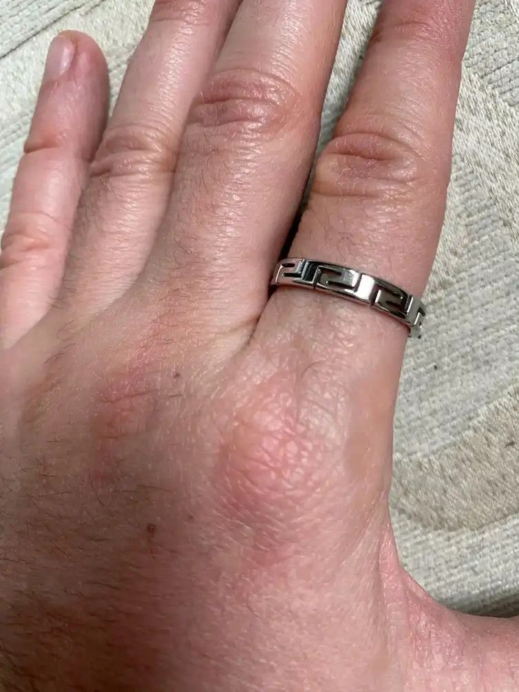 Other Silver Color Geometry Line Ring Size ONE SIZE - 2 Thumbnail