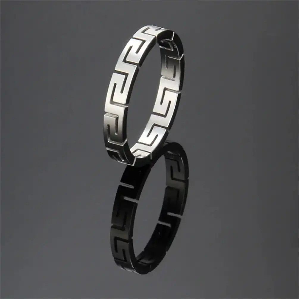 Other Silver Color Geometry Line Ring Size ONE SIZE - 1 Thumbnail