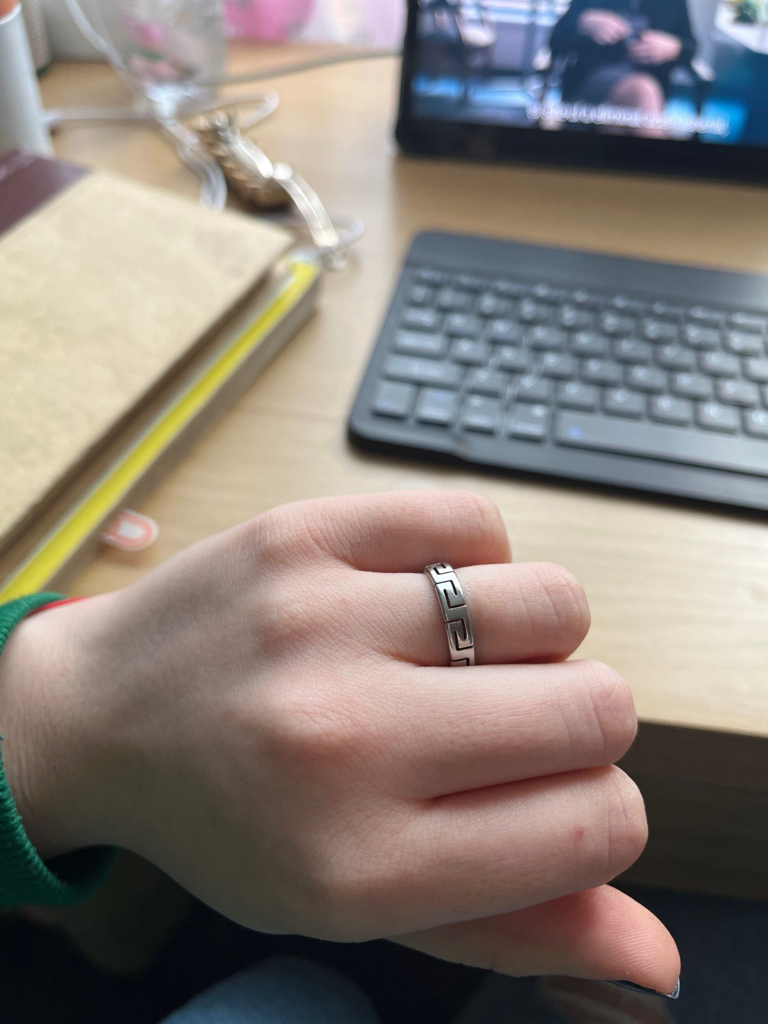 Other Silver Color Geometry Line Ring Size ONE SIZE - 4 Thumbnail