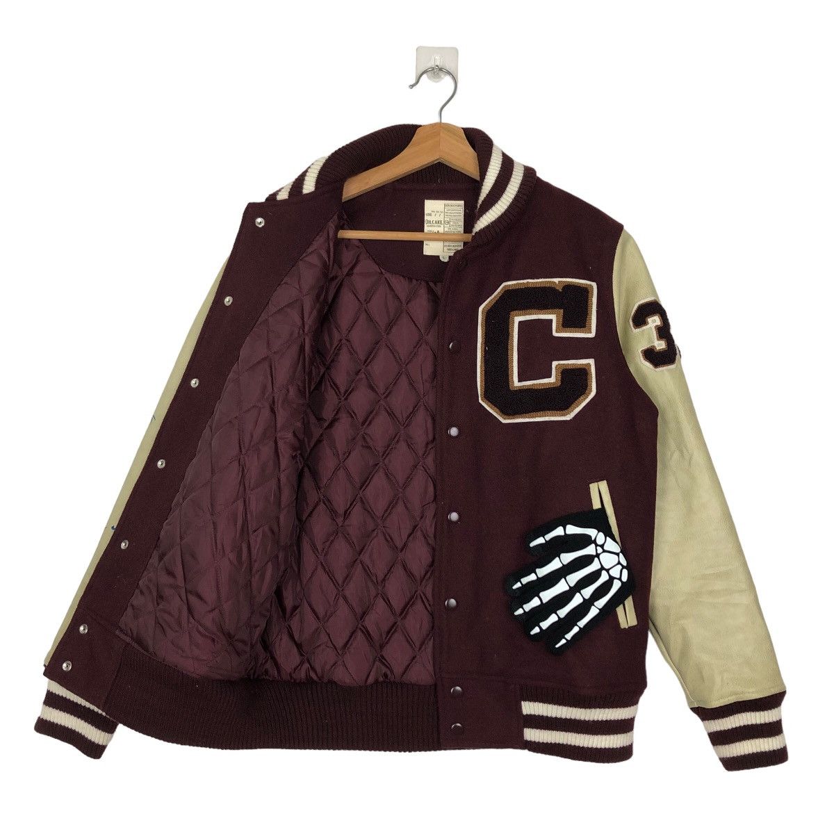 Japanese Brand VINTAGE VARSITY JACKET OILCAKE LEATHER BIG LOGO Size US L / EU 52-54 / 3 - 8 Thumbnail