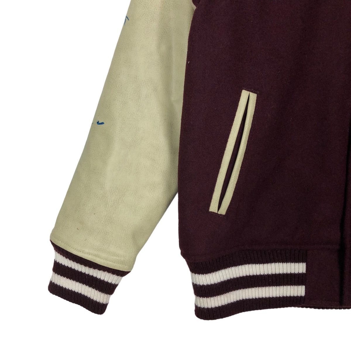Japanese Brand VINTAGE VARSITY JACKET OILCAKE LEATHER BIG LOGO Size US L / EU 52-54 / 3 - 3 Thumbnail