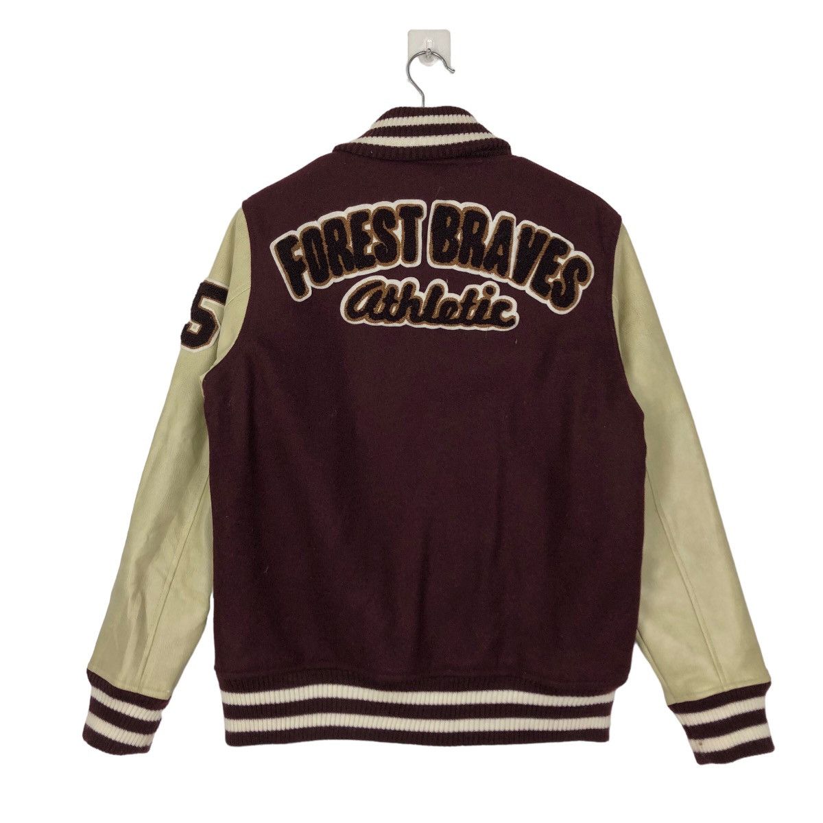 Japanese Brand VINTAGE VARSITY JACKET OILCAKE LEATHER BIG LOGO Size US L / EU 52-54 / 3 - 7 Thumbnail