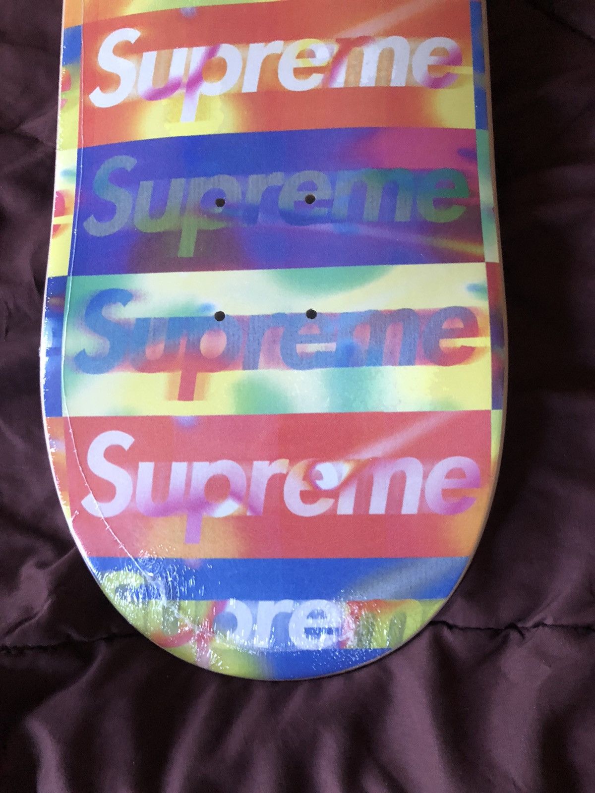 Supreme Distorted Logo Skateboard Deck - Yellow 8.375" x 32.125" Size ONE SIZE - 3 Thumbnail