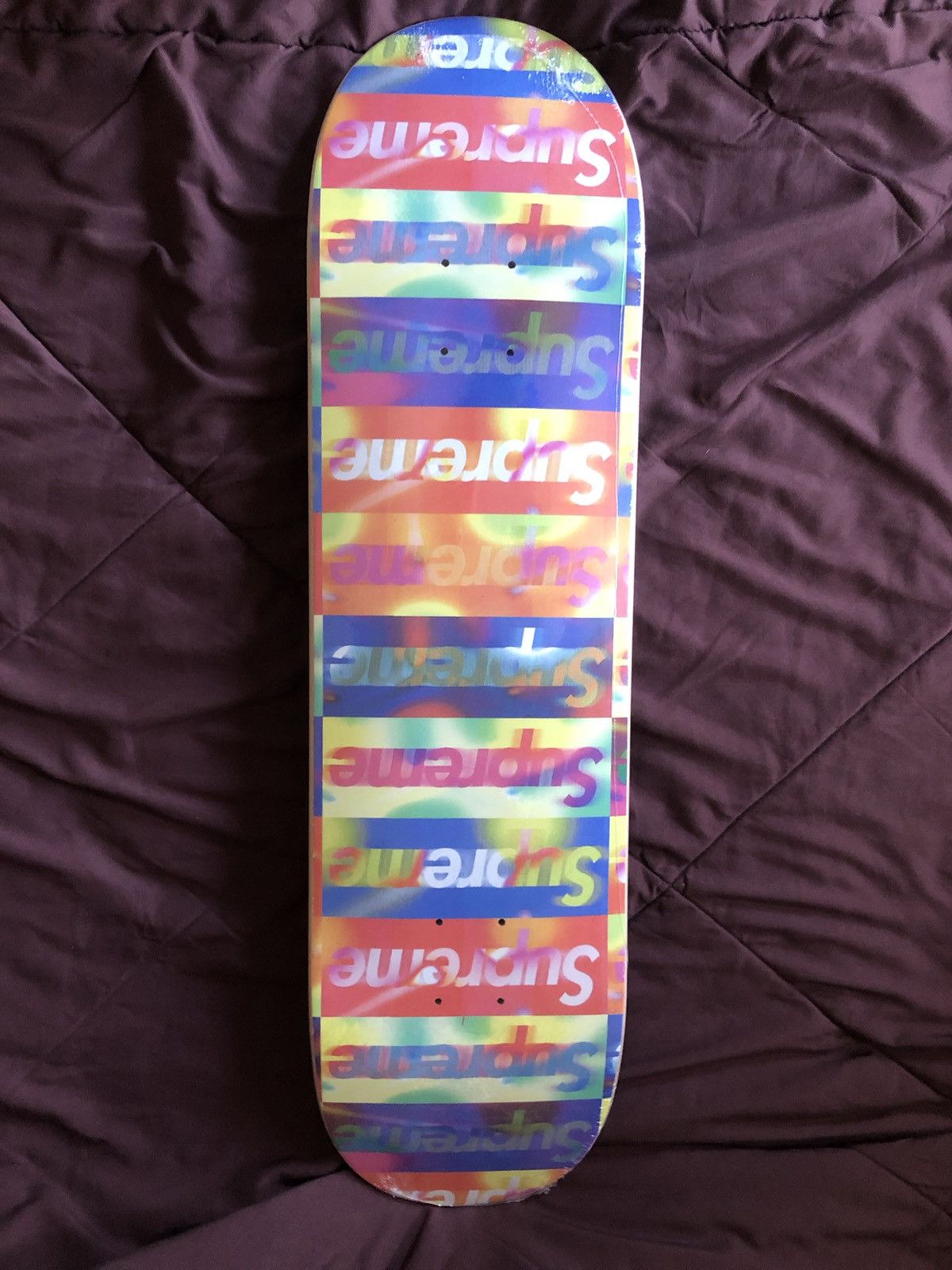 Supreme Distorted Logo Skateboard Deck - Yellow 8.375