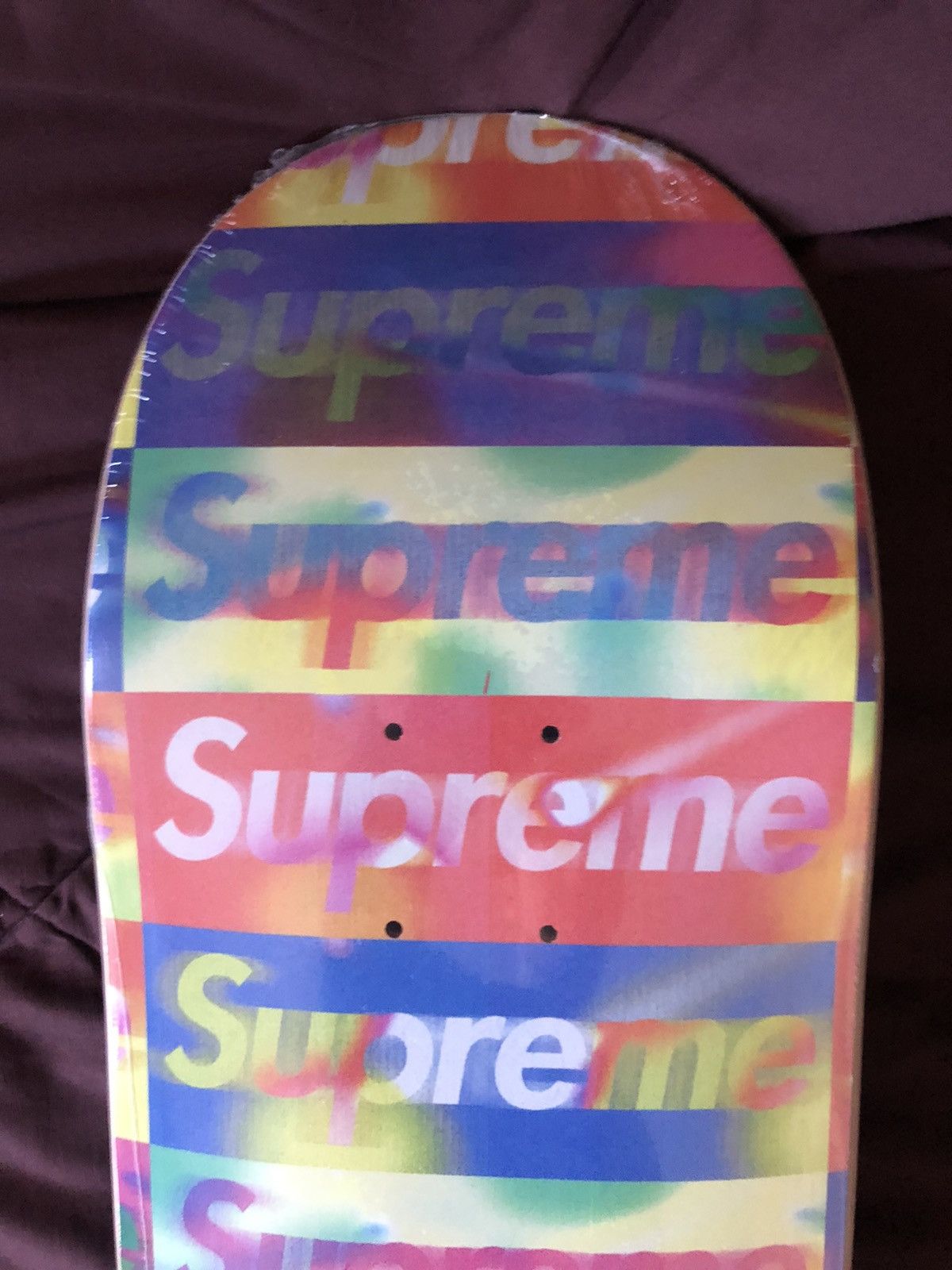 Supreme Distorted Logo Skateboard Deck - Yellow 8.375" x 32.125" Size ONE SIZE - 2 Thumbnail