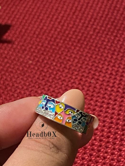Jewelry Colourful Cat Eyes Ring Size ONE SIZE - 1 Thumbnail