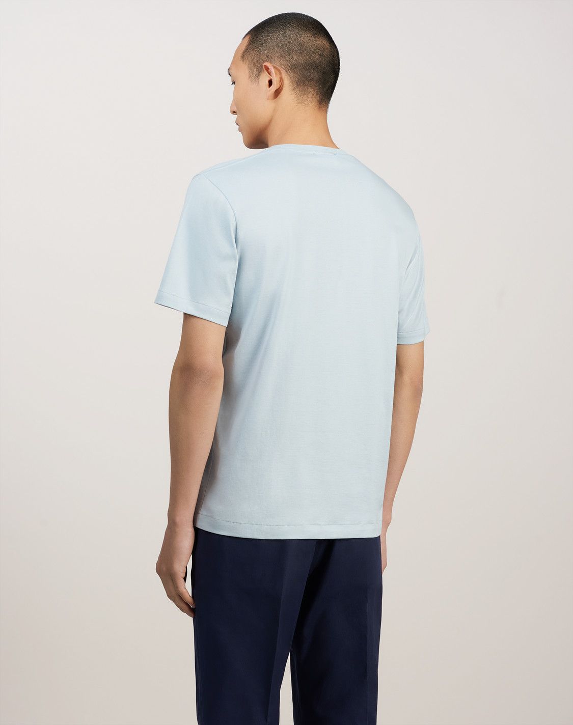 Alfred Dunhill CLASSIC COTTON T-SHIRT - Grey Blue Tee Size US M / EU 48-50 / 2 - 13 Thumbnail