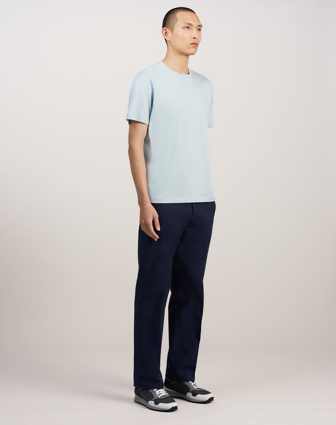 Alfred Dunhill CLASSIC COTTON T-SHIRT - Grey Blue Tee Size US M / EU 48-50 / 2 - 12 Thumbnail