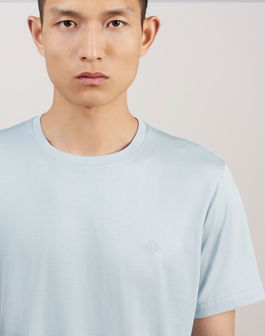 Alfred Dunhill CLASSIC COTTON T-SHIRT - Grey Blue Tee Size US M / EU 48-50 / 2 - 14 Thumbnail