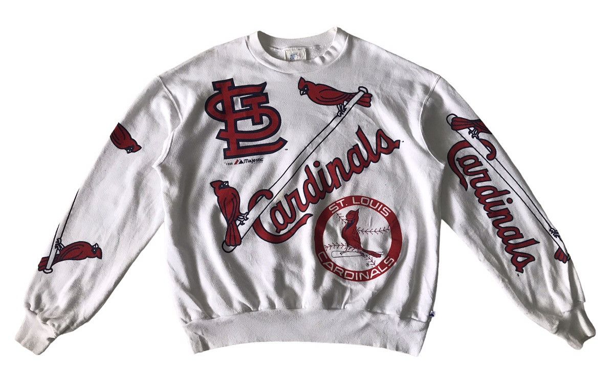 Majestic Vtg MLB Majestic Print St.Louis Cardinals Sweatshirt Size US XL / EU 56 / 4 - 1 Thumbnail