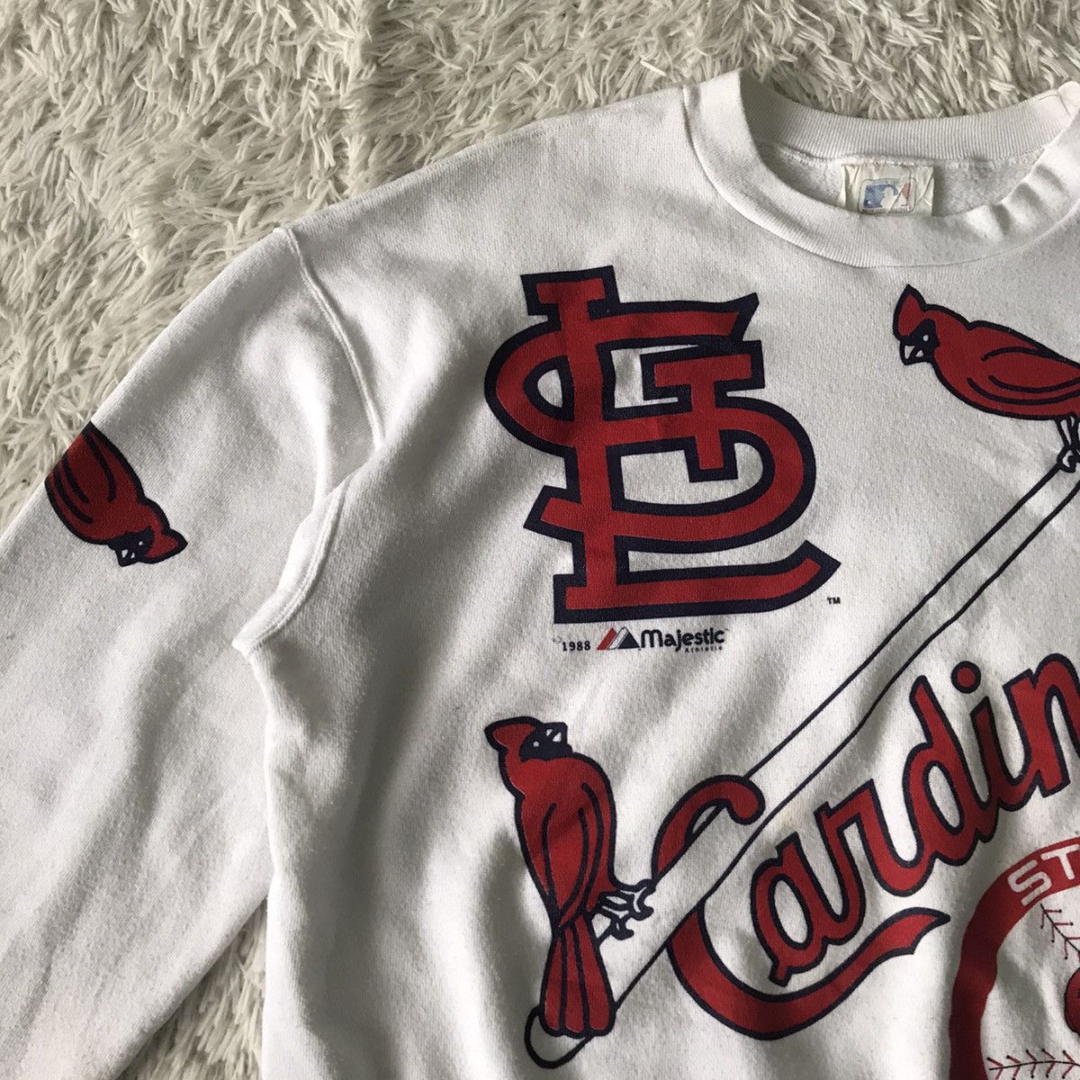 Majestic Vtg MLB Majestic Print St.Louis Cardinals Sweatshirt Size US XL / EU 56 / 4 - 7 Thumbnail