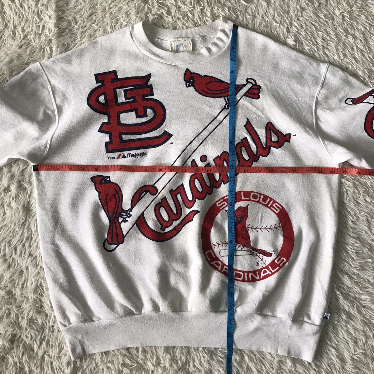 Majestic Vtg MLB Majestic Print St.Louis Cardinals Sweatshirt Size US XL / EU 56 / 4 - 19 Thumbnail