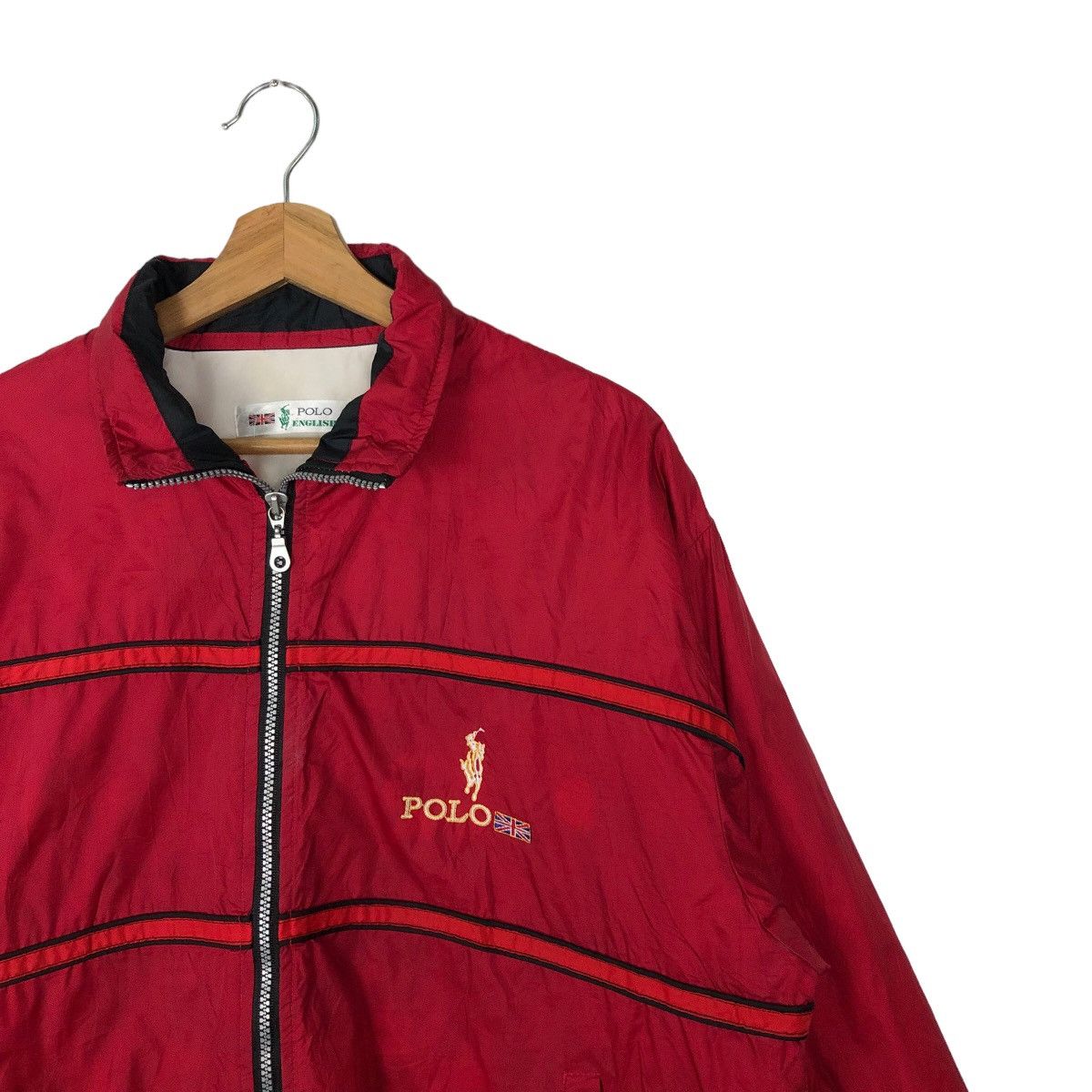 Japanese Brand VINTAGE BOMBER JACKET POLO ENGLISH BIG LOGO EMBROIDERED Size US L / EU 52-54 / 3 - 6 Thumbnail