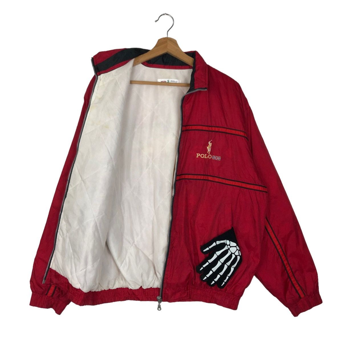 Japanese Brand VINTAGE BOMBER JACKET POLO ENGLISH BIG LOGO EMBROIDERED Size US L / EU 52-54 / 3 - 8 Thumbnail