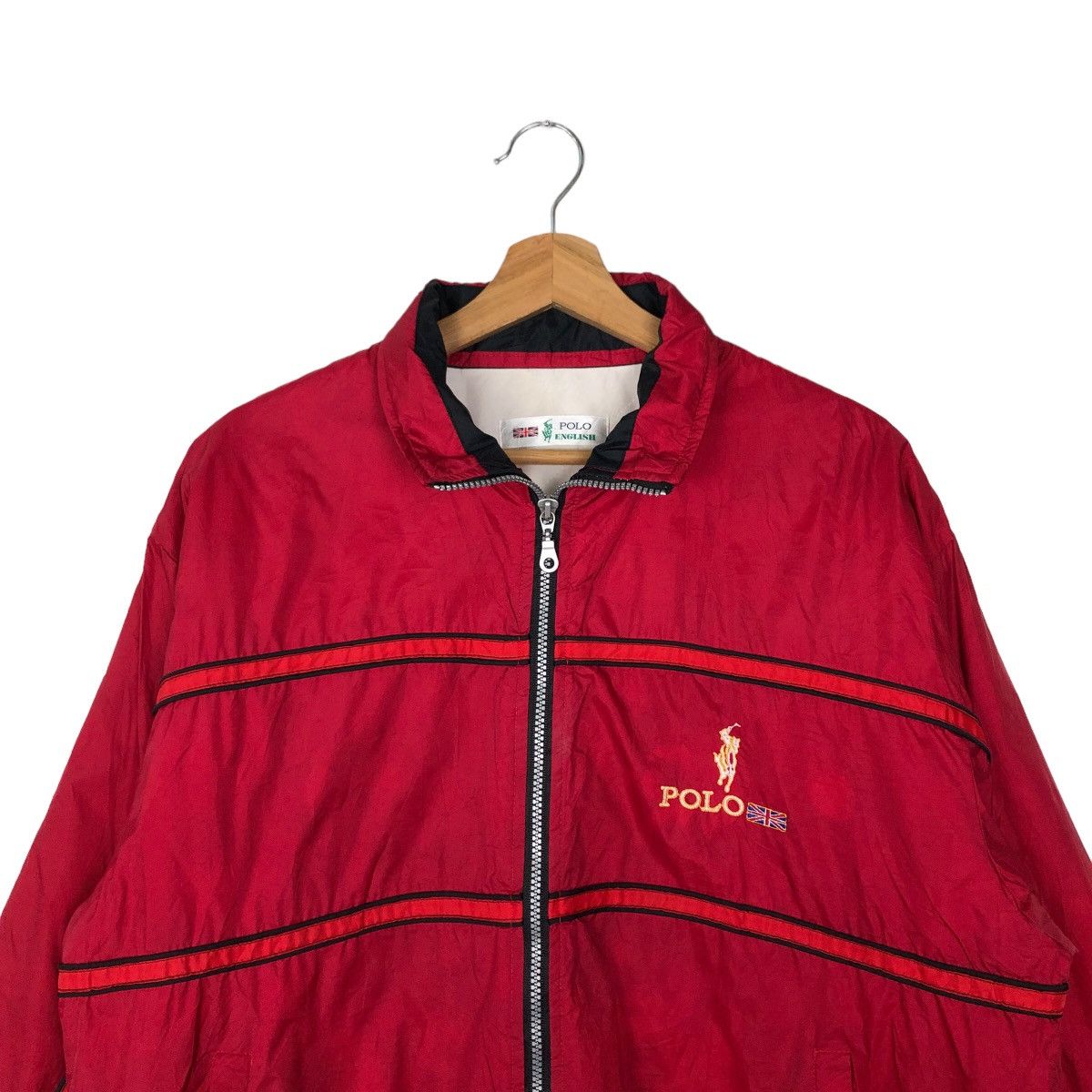 Japanese Brand VINTAGE BOMBER JACKET POLO ENGLISH BIG LOGO EMBROIDERED Size US L / EU 52-54 / 3 - 3 Thumbnail