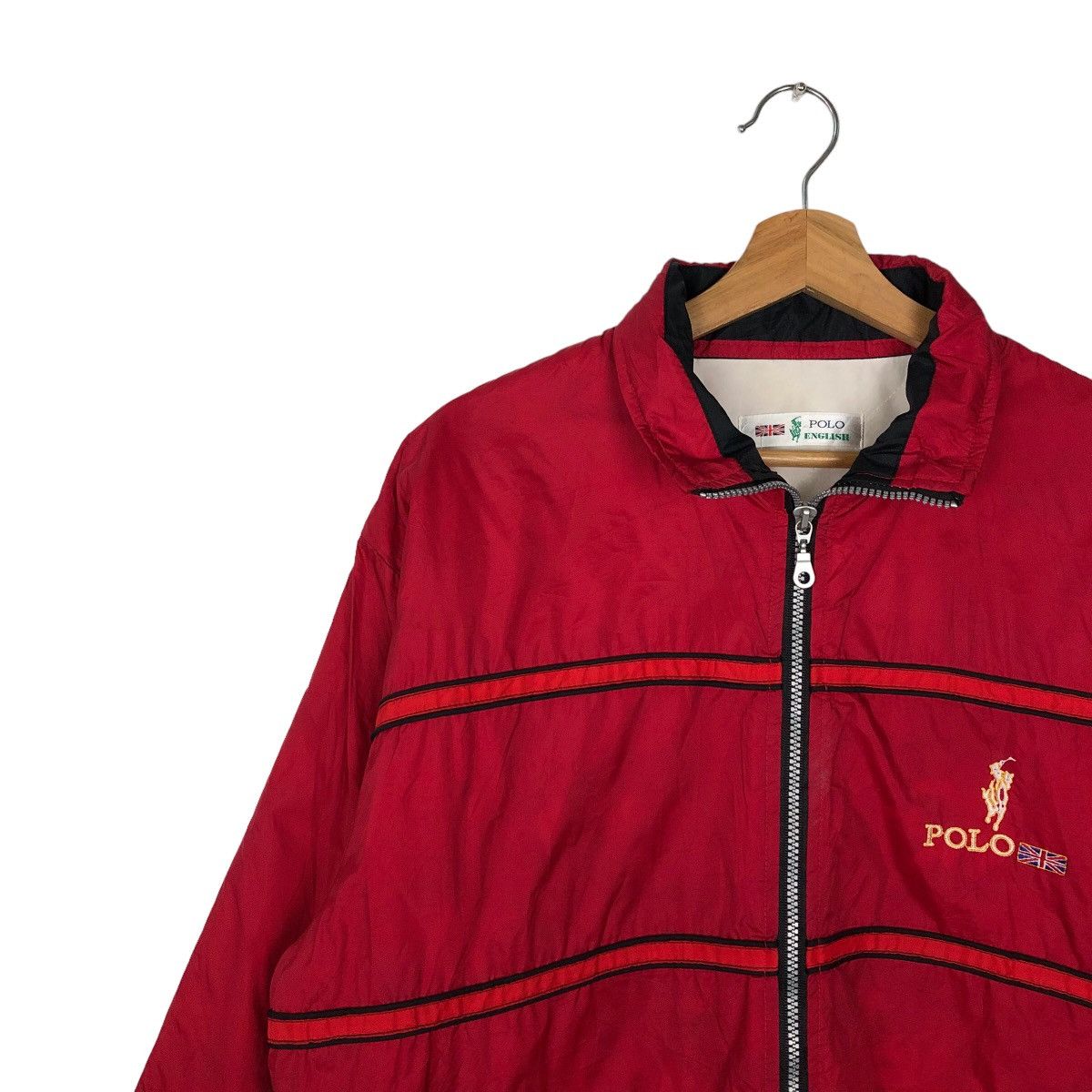 Japanese Brand VINTAGE BOMBER JACKET POLO ENGLISH BIG LOGO EMBROIDERED Size US L / EU 52-54 / 3 - 7 Thumbnail