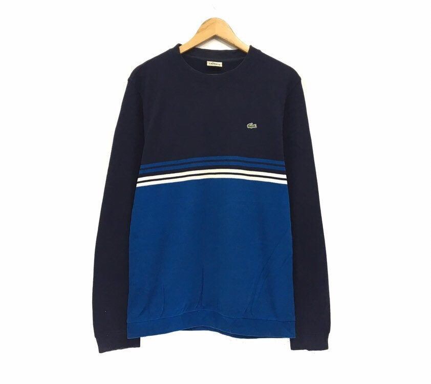 Lacoste × Vintage LACOSTE Multicolour Crewneck Sweatshirt Size US L / EU 52-54 / 3 - 1 Thumbnail