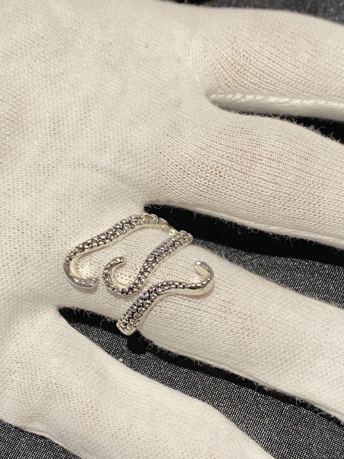Vintage Punk gothic abstract silver ring Size ONE SIZE - 1 Thumbnail