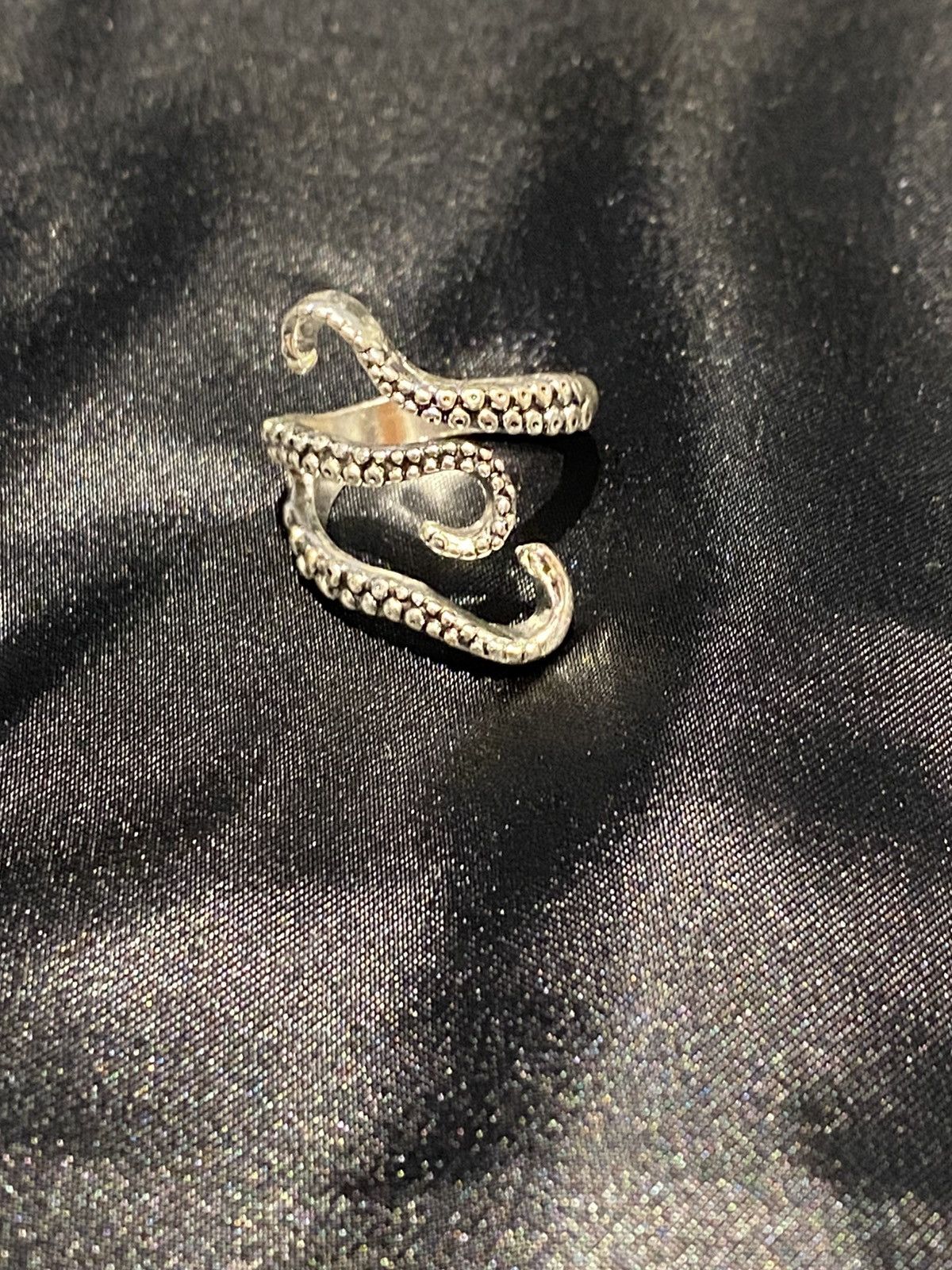 Vintage Punk gothic abstract silver ring Size ONE SIZE - 2 Thumbnail