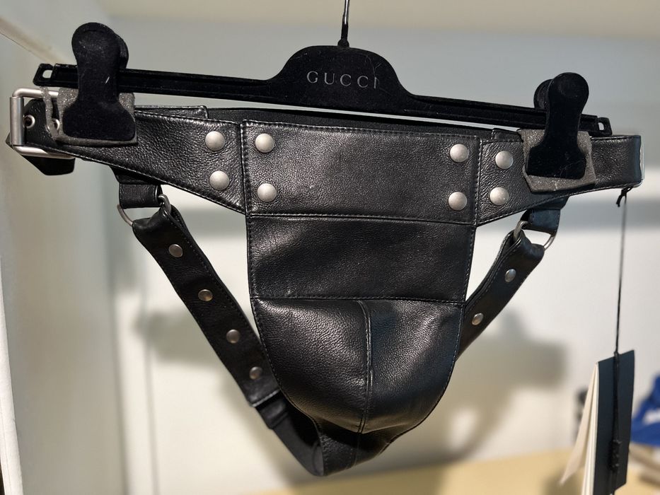 Gucci, Underwear & Socks, Black Leather Gucci Jockstrap