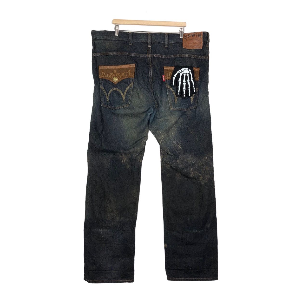 Japanese Brand VINTAGE EDWIN JEANS DENIM PATCHWORK JEANS Size US 42 / EU 58 - 2 Thumbnail