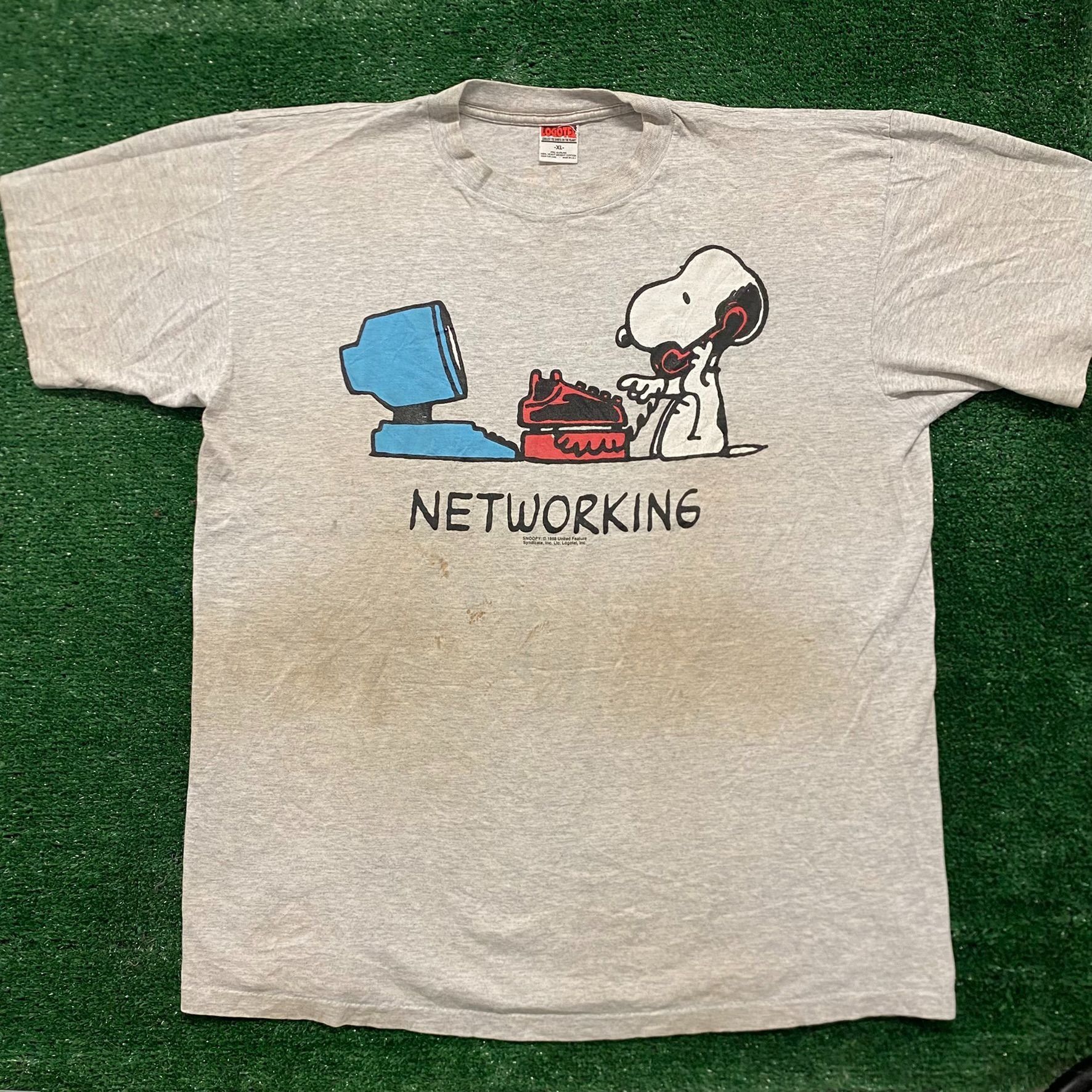 vintage 90s rusk “chu’ pas à vendre” cartoon single stitch tee – made in usa