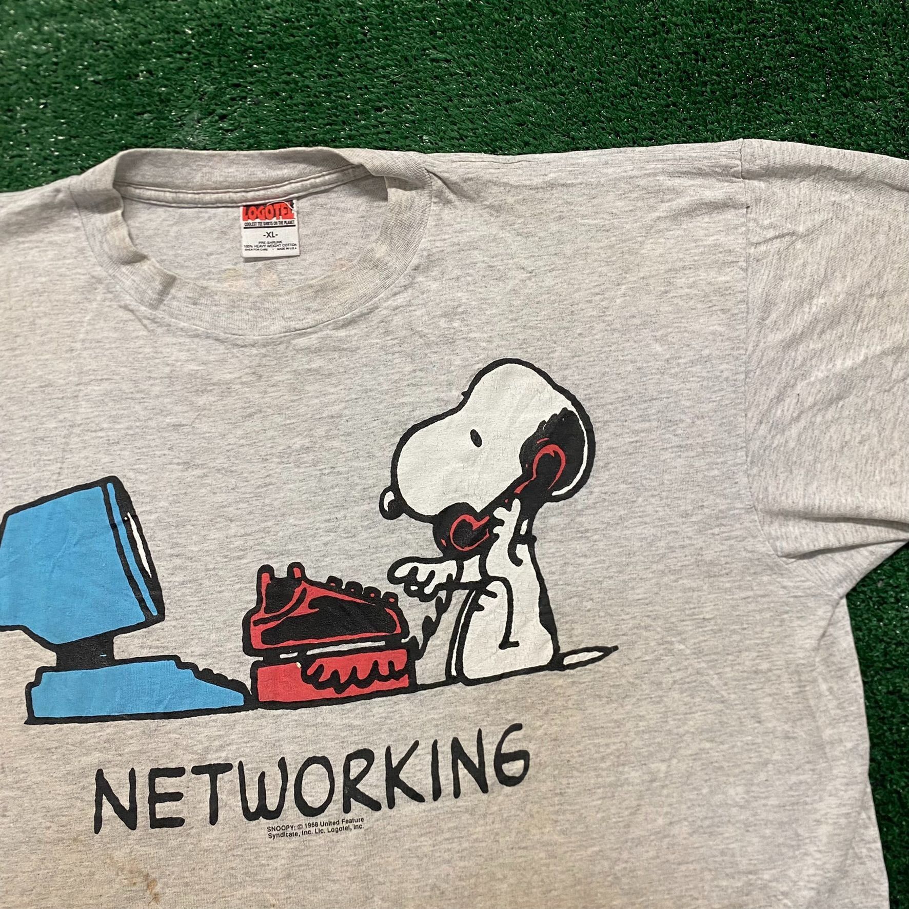 Peanuts Rare Vintage 90s Peanuts Snoopy Single Stitch Comic T-Shirt Size US XL / EU 56 / 4 - 2 Thumbnail
