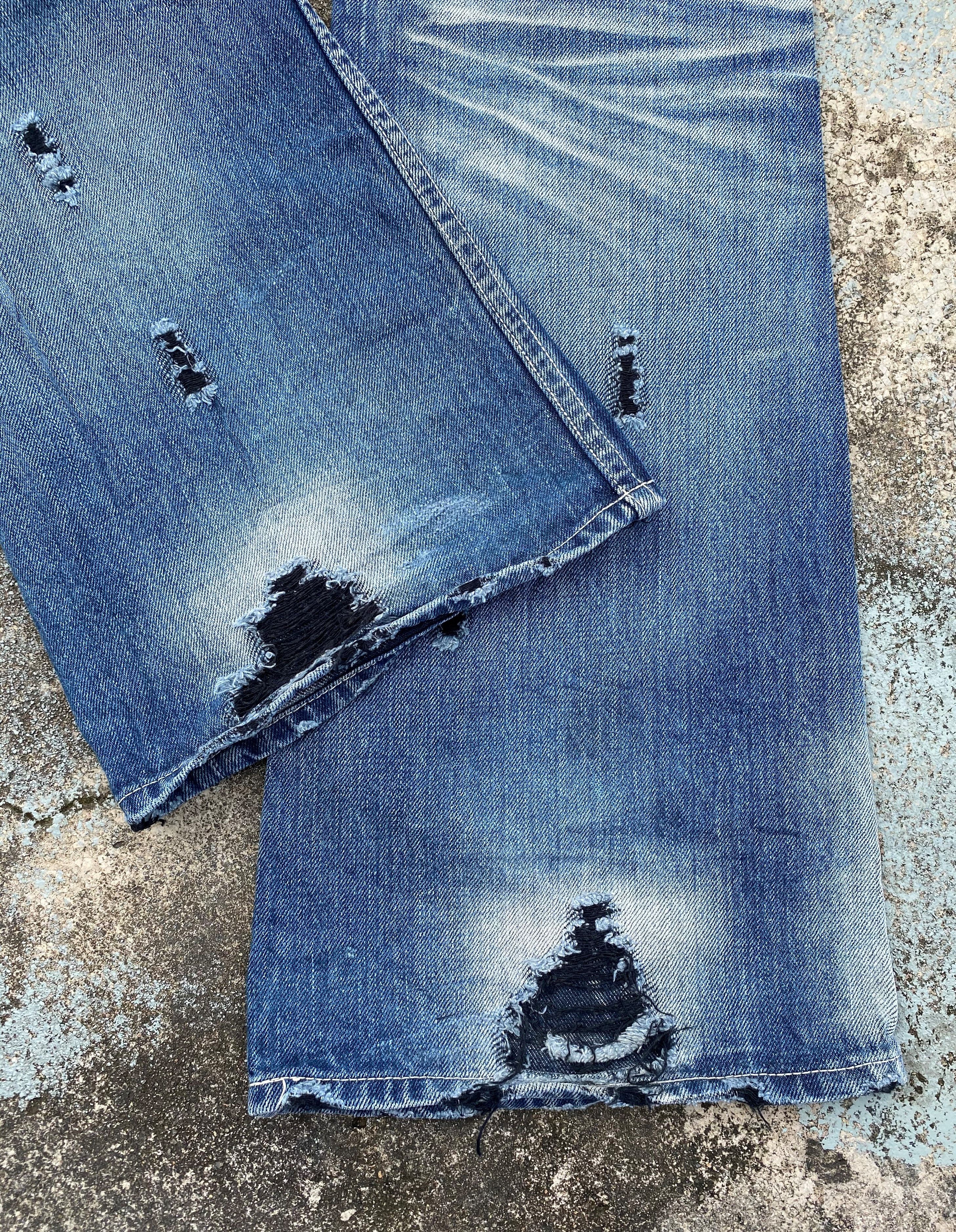 Japanese Brand RARE🔥Japanese Brands Skulls Hardcore Distressed Flare Jeans Size US 32 / EU 48 - 13 Thumbnail