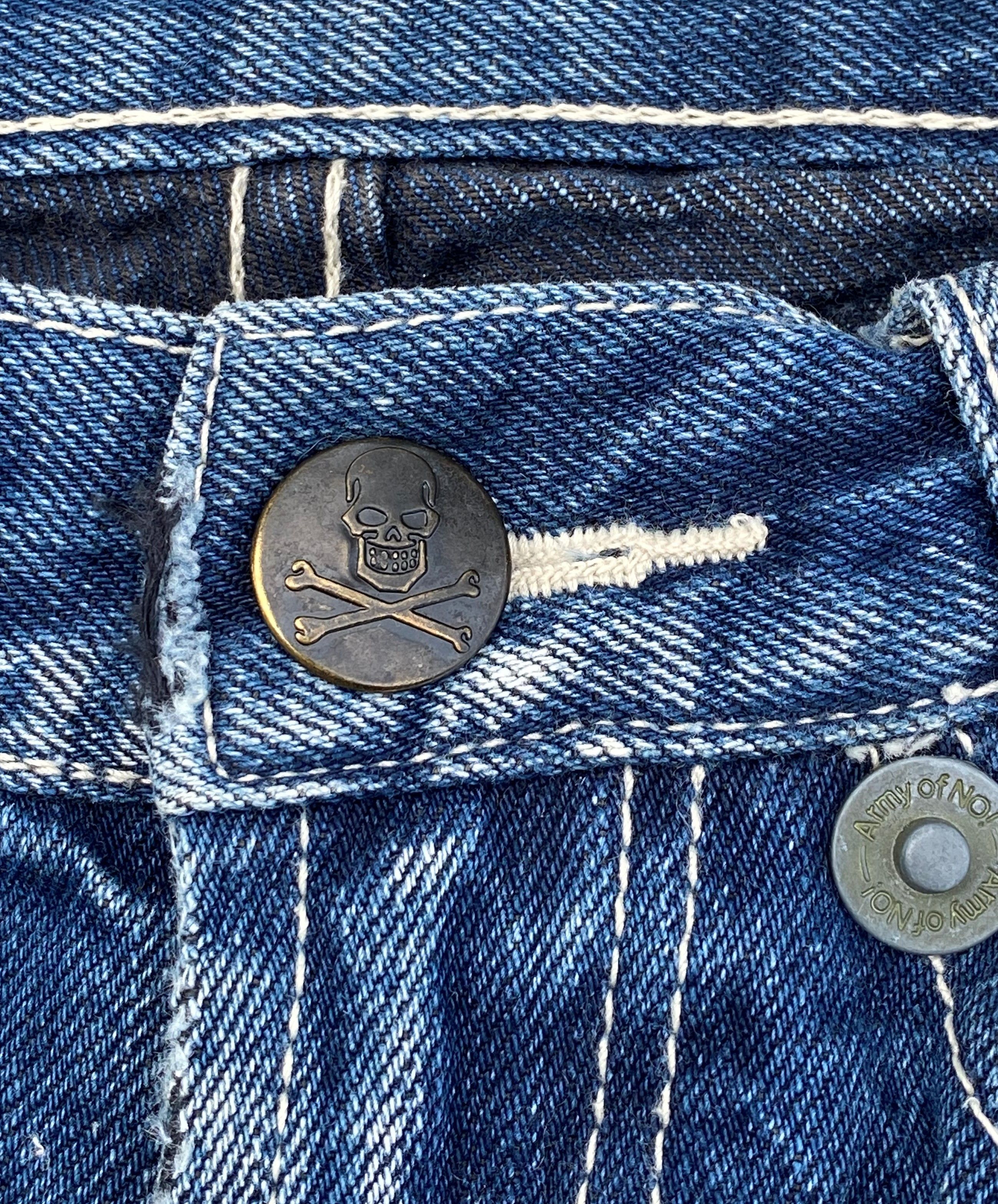 Japanese Brand RARE🔥Japanese Brands Skulls Hardcore Distressed Flare Jeans Size US 32 / EU 48 - 6 Thumbnail