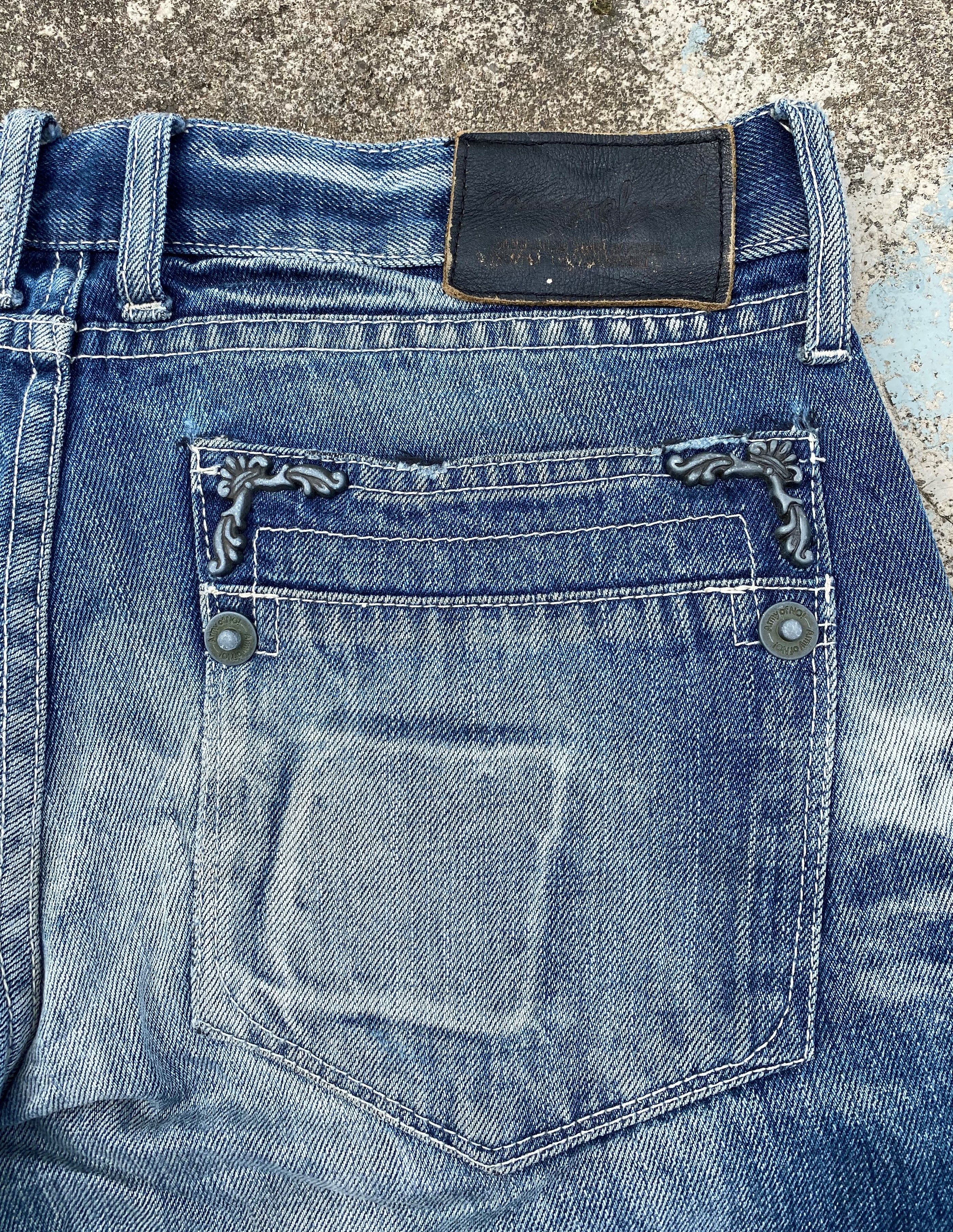 Japanese Brand RARE🔥Japanese Brands Skulls Hardcore Distressed Flare Jeans Size US 32 / EU 48 - 11 Thumbnail