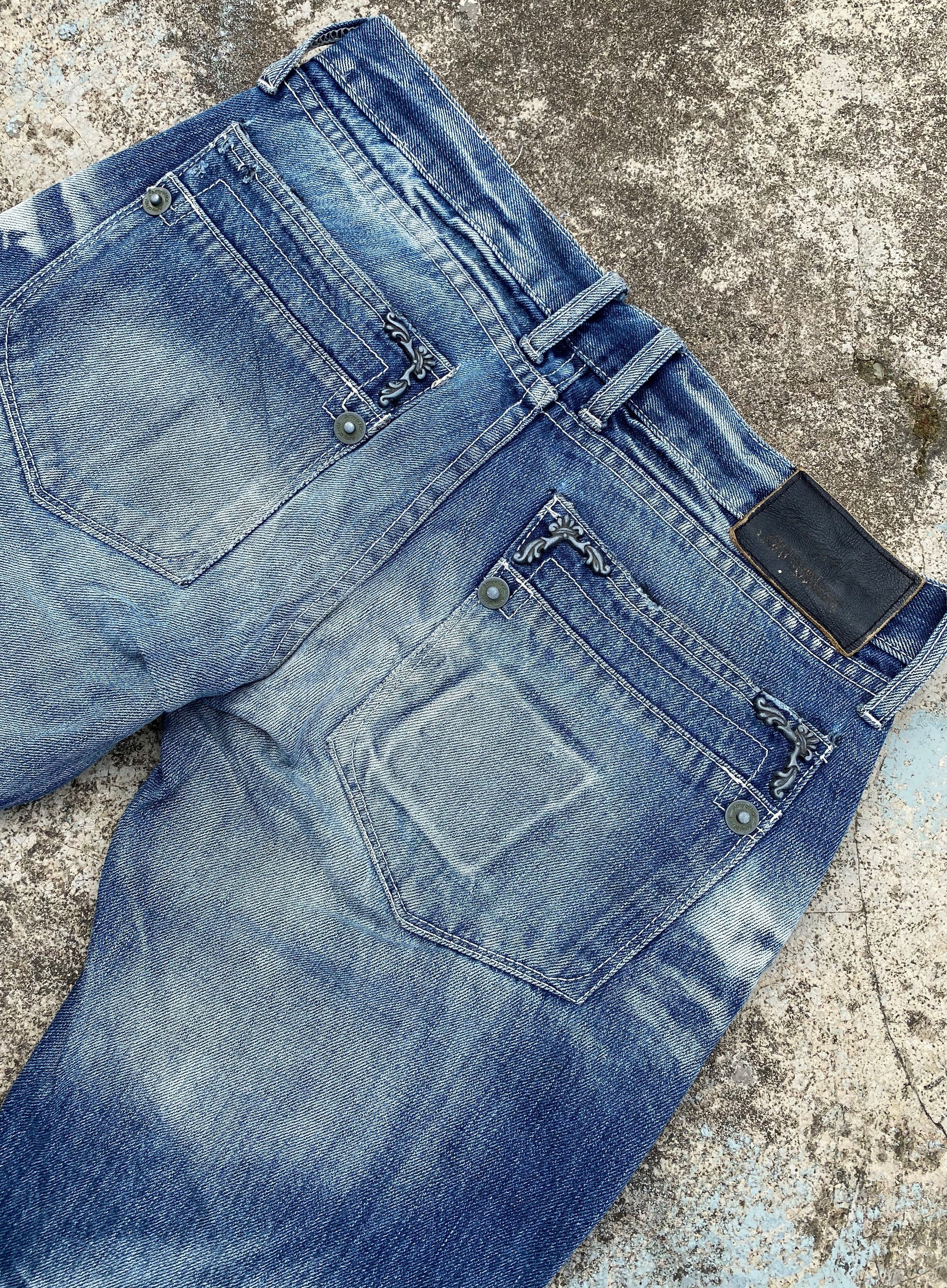 Japanese Brand RARE🔥Japanese Brands Skulls Hardcore Distressed Flare Jeans Size US 32 / EU 48 - 10 Thumbnail