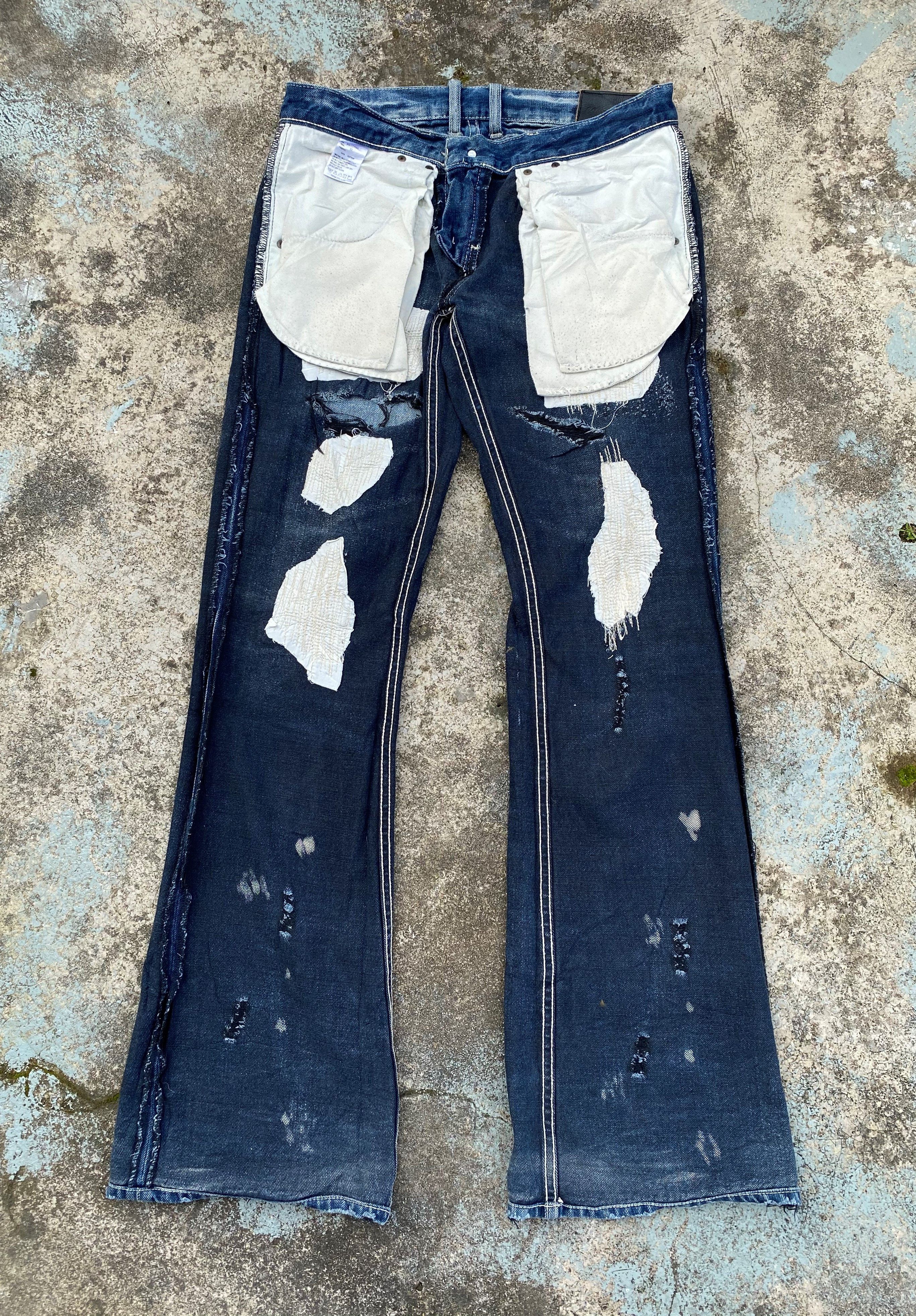 Japanese Brand RARE🔥Japanese Brands Skulls Hardcore Distressed Flare Jeans Size US 32 / EU 48 - 14 Thumbnail