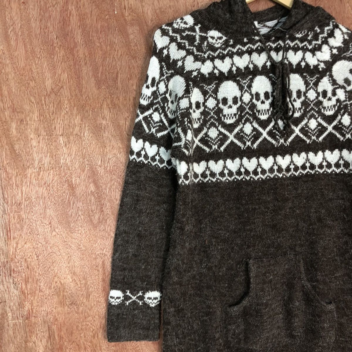 Homespun Knitwear × Japanese Brand Mouth Valley skull mohair Brown Long Knitwear #c581 Size M / US 6-8 / IT 42-44 - 7 Thumbnail