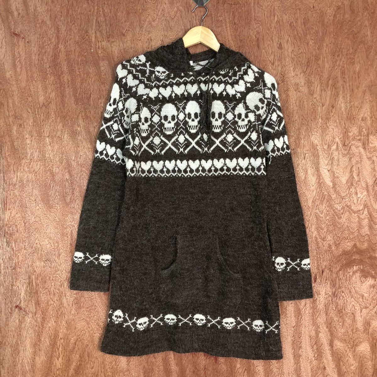 Homespun Knitwear × Japanese Brand Mouth Valley skull mohair Brown Long Knitwear #c581 Size M / US 6-8 / IT 42-44 - 1 Thumbnail