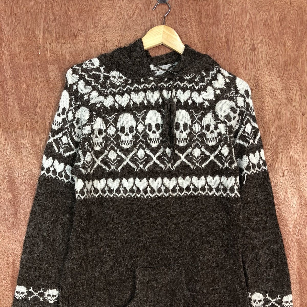 Homespun Knitwear × Japanese Brand Mouth Valley skull mohair Brown Long Knitwear #c581 Size M / US 6-8 / IT 42-44 - 2 Thumbnail