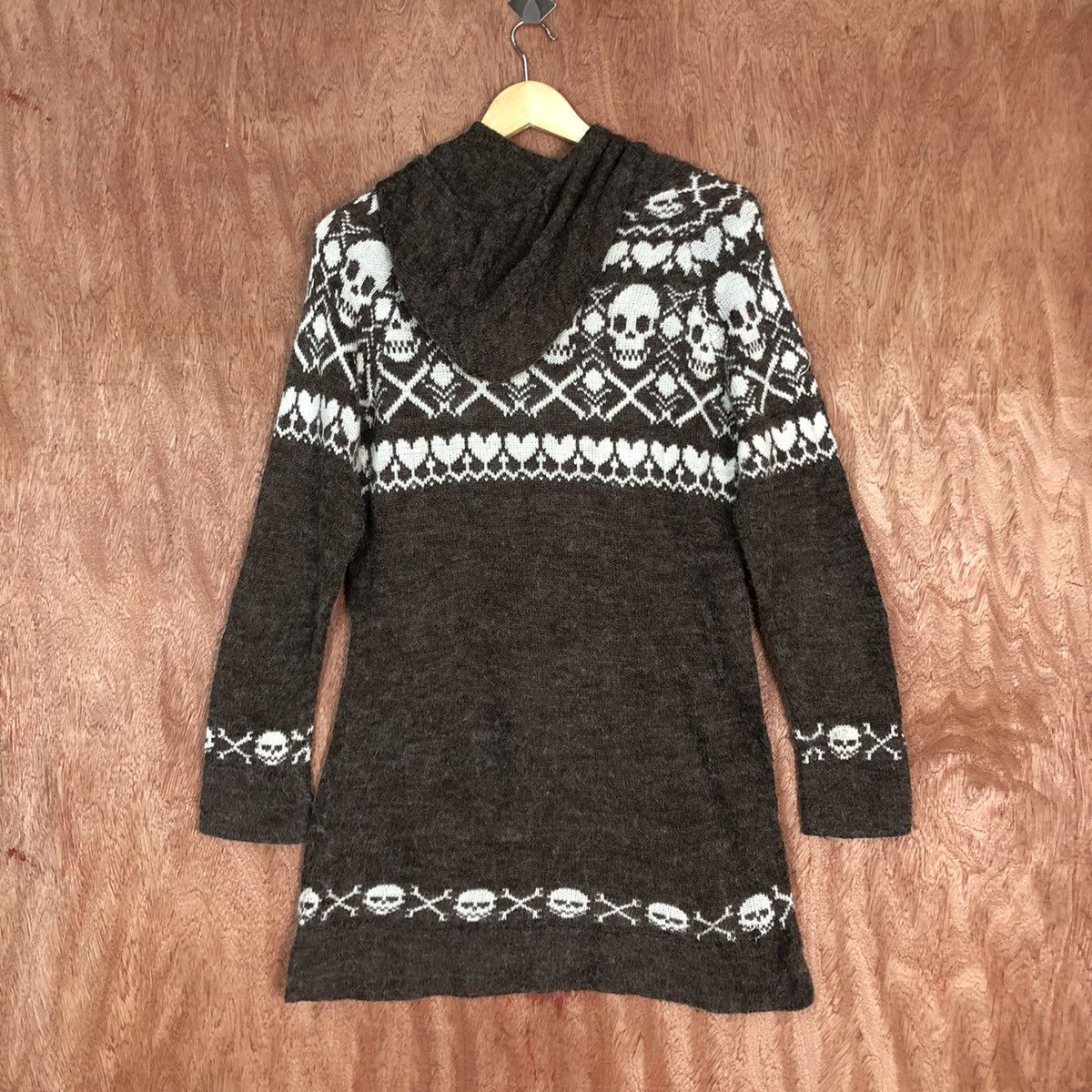 Homespun Knitwear × Japanese Brand Mouth Valley skull mohair Brown Long Knitwear #c581 Size M / US 6-8 / IT 42-44 - 10 Thumbnail