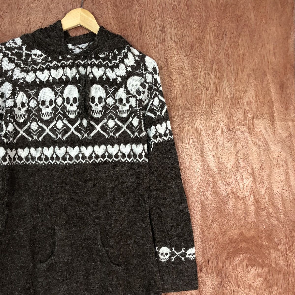 Homespun Knitwear × Japanese Brand Mouth Valley skull mohair Brown Long Knitwear #c581 Size M / US 6-8 / IT 42-44 - 5 Thumbnail