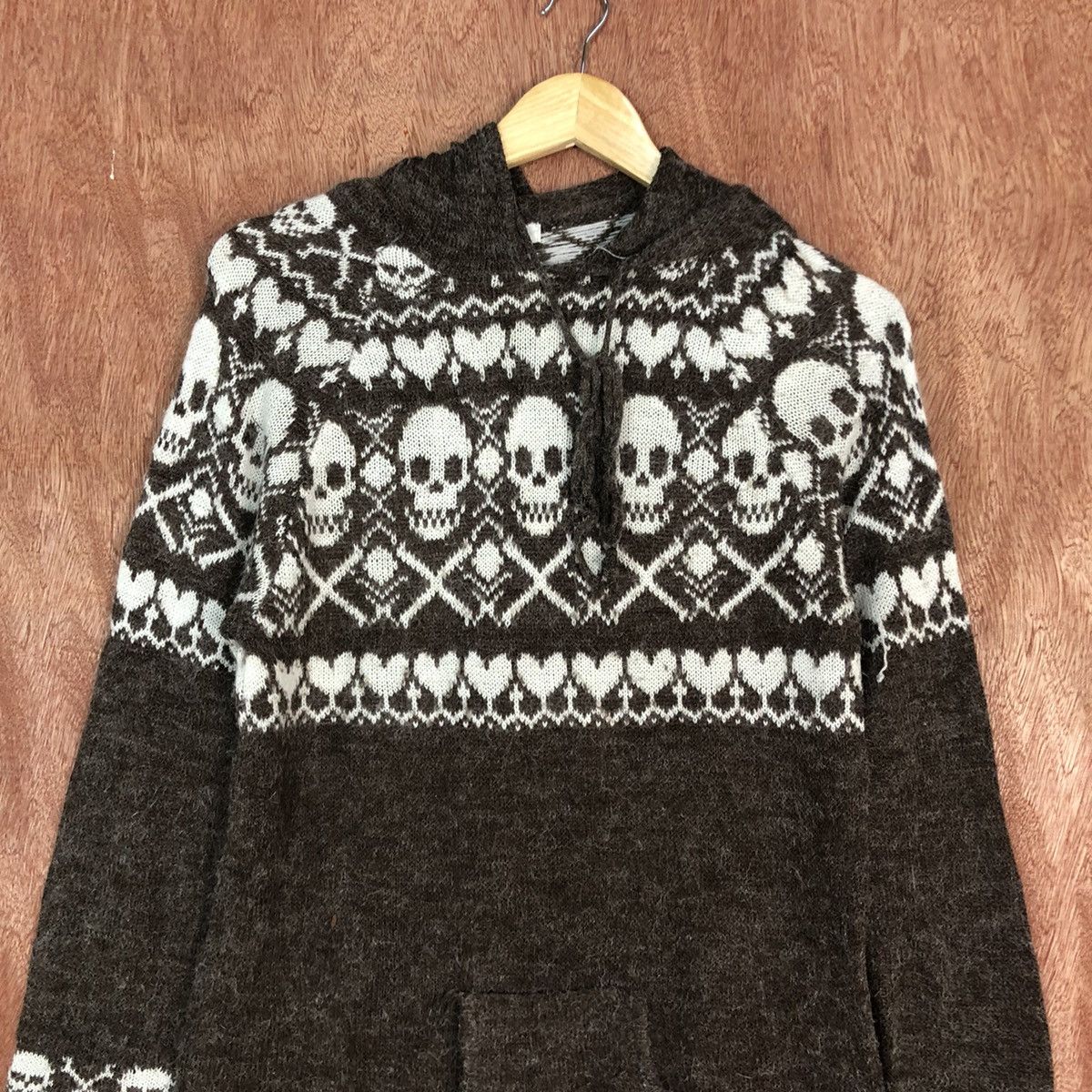 Homespun Knitwear × Japanese Brand Mouth Valley skull mohair Brown Long Knitwear #c581 Size M / US 6-8 / IT 42-44 - 8 Thumbnail