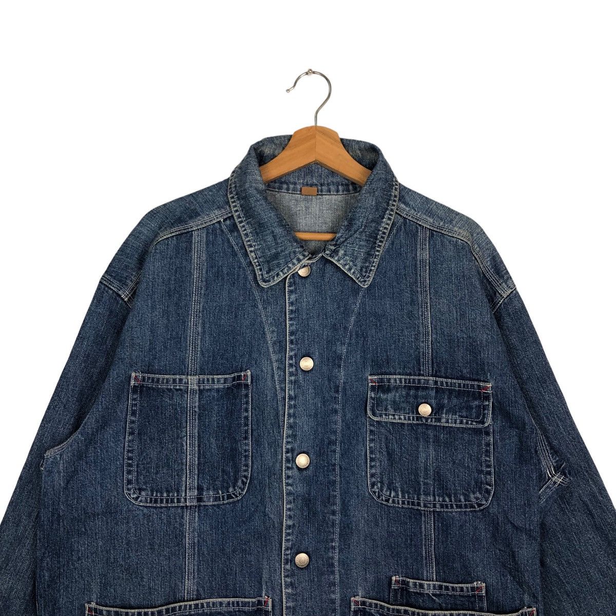 Japanese Brand VINTAGE DENIM CHORE WORK JACKET RUFFHEWN INSPIRE RAFF SIMONS Size US S / EU 44-46 / 1 - 2 Thumbnail