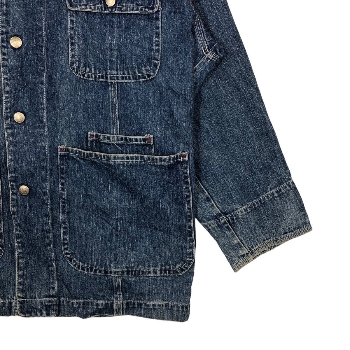 Japanese Brand VINTAGE DENIM CHORE WORK JACKET RUFFHEWN INSPIRE RAFF SIMONS Size US S / EU 44-46 / 1 - 4 Thumbnail